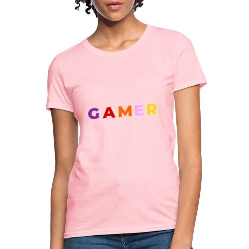 Multicolor GAMER Typography Design - Women's T-Shirt