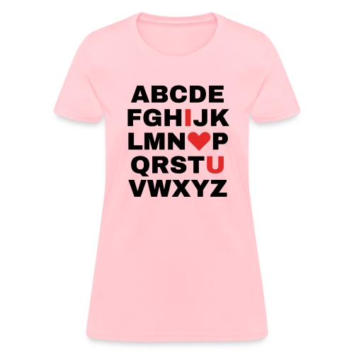 ABCDE I Heart U Alphabet - Women's T-Shirt