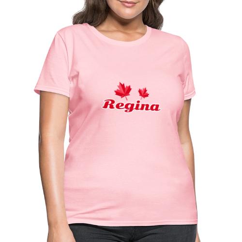 Regina with two red maple leaves - Women's T-Shirt