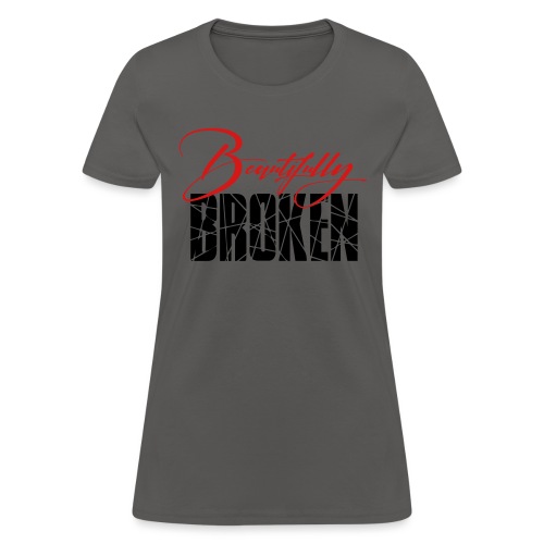 Beautifully Broken - Red & Black print - Women's T-Shirt