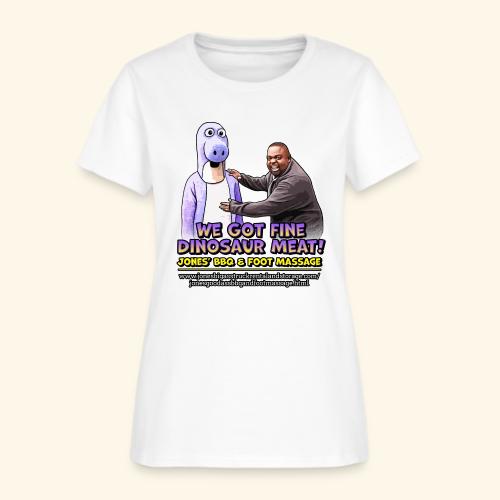 Dinosaur Meat design - Jones BBQ & Foot Massage - Women's T-Shirt