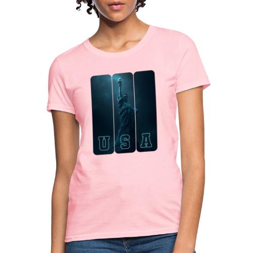 Neon Liberty USA Triptych - Women's T-Shirt