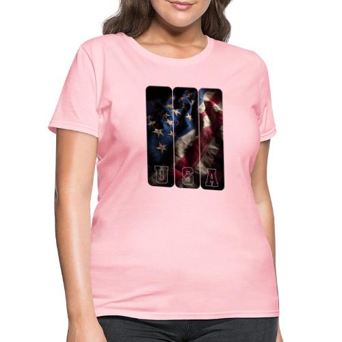 USA: Worn Stars and Stripes - Women's T-Shirt