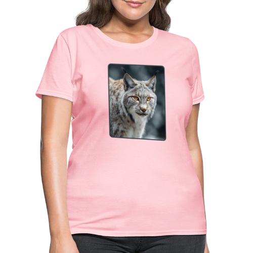 Lynx Portrait Piercing Eyes Design - Women's T-Shirt