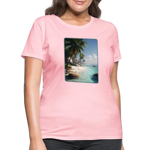 Tropical Beach Paradise Palm Design - Women's T-Shirt