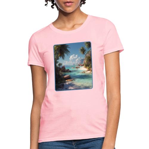 Tropical Island Paradise Ocean Design - Women's T-Shirt