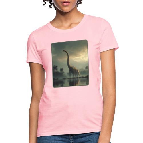 Brachiosaurus Misty Lake Design - Women's T-Shirt