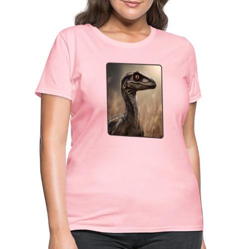 Velociraptor Feathered Portrait Design - Women's T-Shirt