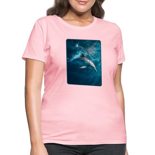 Dolphin Sunlit Ocean Serenity Design - Women's T-Shirt