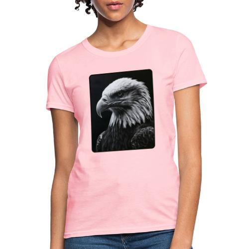 Black White Bald Eagle Design - Women's T-Shirt