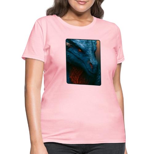 Turquoise Dragon Fire Eye Design - Women's T-Shirt