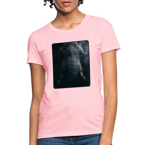 Shadow Elephant Intense Eyes Design - Women's T-Shirt