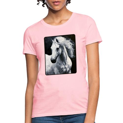 White Horse Oil Painting Design - Women's T-Shirt