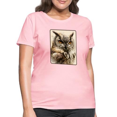Great Horned Owl Watercolor Design - Women's T-Shirt