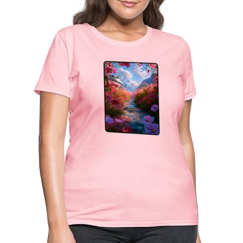 Dreamy Cosmos Valley Landscape Art - Women's T-Shirt