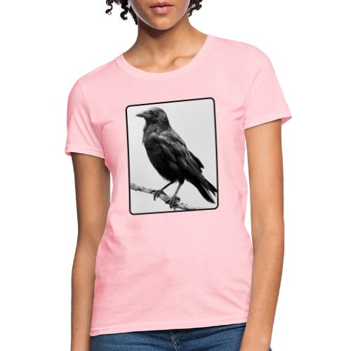 Raven Black and White Art Design - Women's T-Shirt