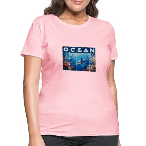 Ocean: Synthwave Shark - Women's T-Shirt