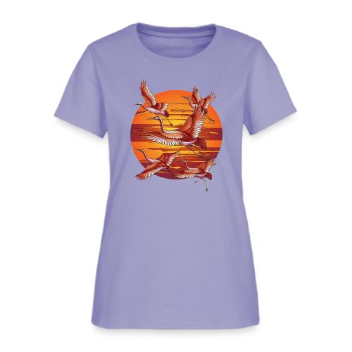 Japanese Cranes Migrating: Travel & Journey - Women's T-Shirt