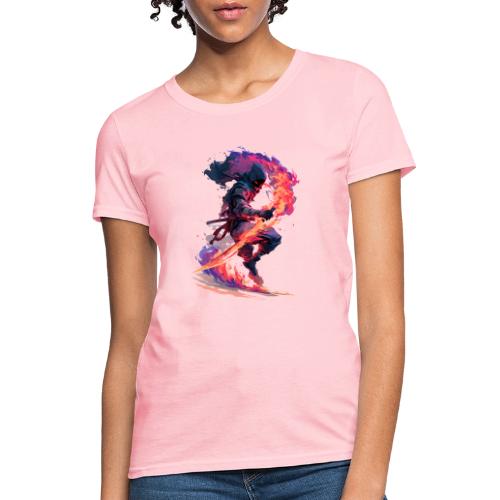 Flaming Ninja Warrior Fantasy Design - Women's T-Shirt