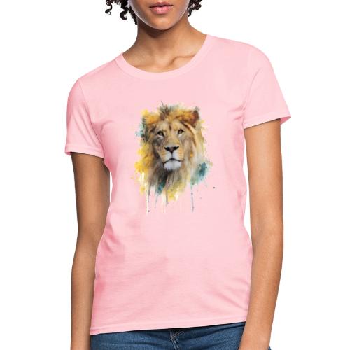Watercolor Lion Portrait - Women's T-Shirt