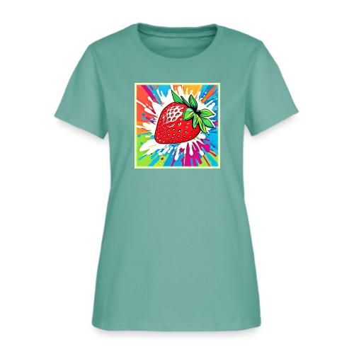Vibrant Strawberry Artwork - Women's T-Shirt