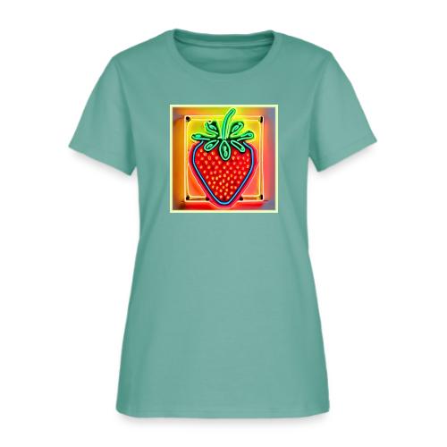 Colorful Strawberry Neon Glow - Women's T-Shirt