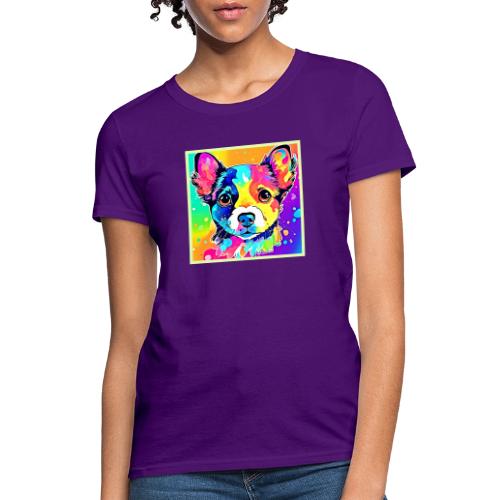 Vivid Puppy Vibes Art Design - Women's T-Shirt