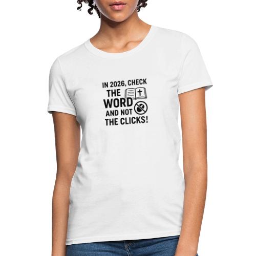 BW Word Clicks 2026 background - Women's T-Shirt