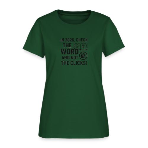 BW Word Clicks 2026 background - Women's T-Shirt