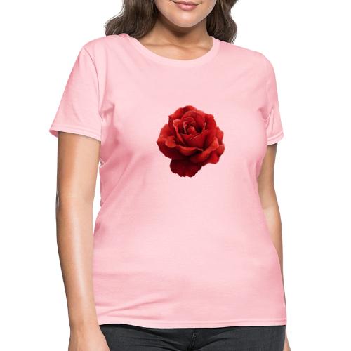 Rose: Crimson Dew Bloom - Women's T-Shirt