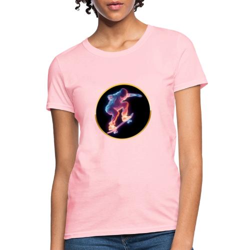 Skateboarding: Neon Skate Orbit - Women's T-Shirt