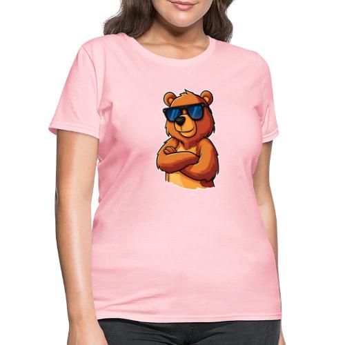 Cool Bear Sunglasses Cartoon Design - Women's T-Shirt