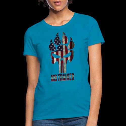 K9 Trainer American Flag: Grunge - Women's T-Shirt