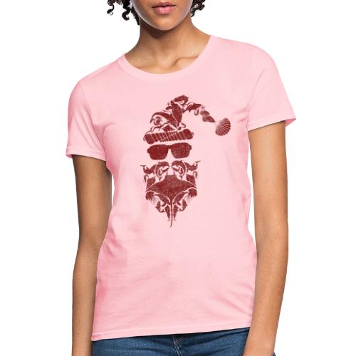 Red Coastal Inspired Santa Claus - Women's T-Shirt