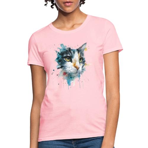 Watercolor cat face - Women's T-Shirt