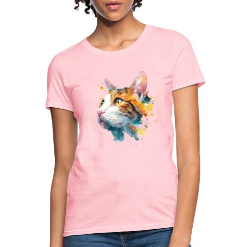 Cat: Feline Ink Burst - Women's T-Shirt
