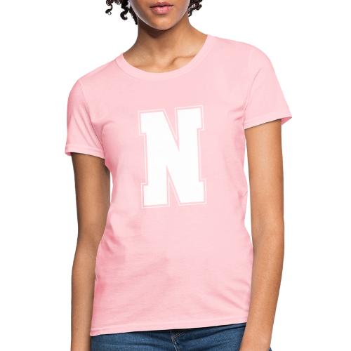 White Letter N – Varsity Alphabet Monogram - Women's T-Shirt