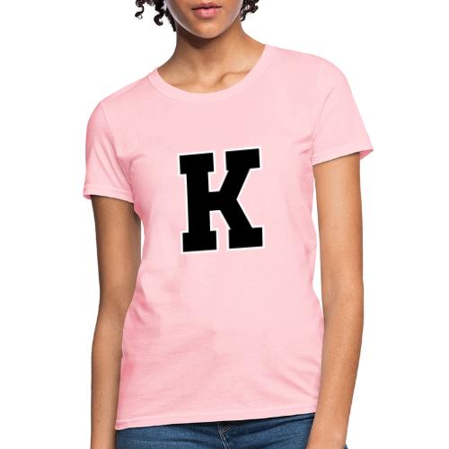 Varsity Letter K Collegiate Font Design - Women's T-Shirt