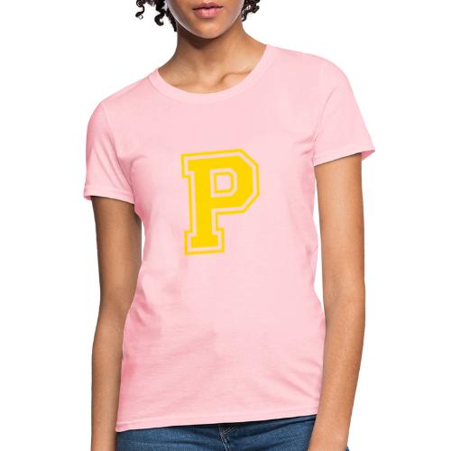 Letter P – Capital Athletic Alphabet Monogram - Women's T-Shirt