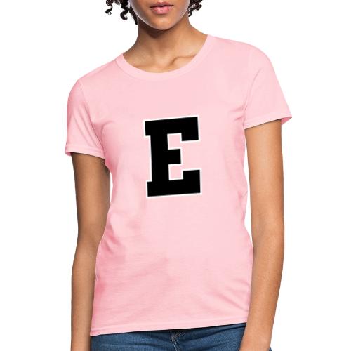 Varsity Letter E Collegiate Font Graphic - Women's T-Shirt
