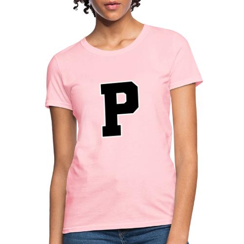 Varsity Letter P Athletic Alphabet Design - Women's T-Shirt