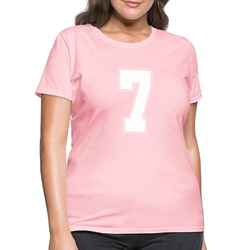 White Number 7 – Varsity Font - Women's T-Shirt