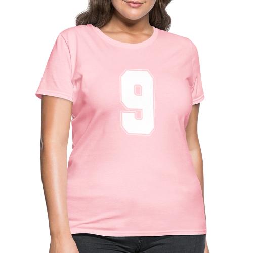 White Number 9 – Varsity Font - Women's T-Shirt