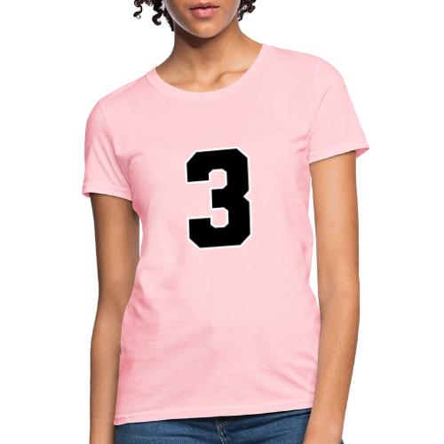 Varsity Number 3 Athletic Font - Women's T-Shirt