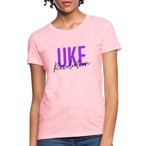 Front & Back Purple Uke Revolution Get Your Uke On - Women's T-Shirt