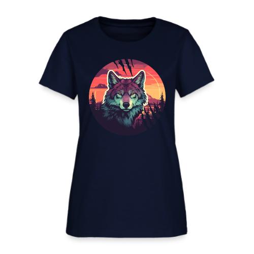 Colorful Wolf Stare - Women's T-Shirt