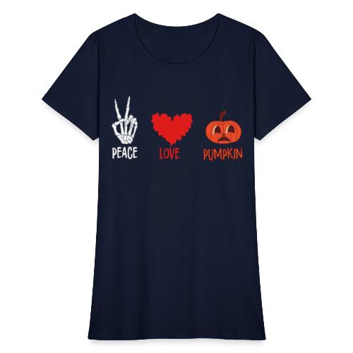 Peace Love Pumpkin Trick Or Treating Scary gifts - Women's T-Shirt