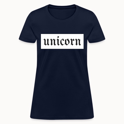 Gothic Unicorn Text White Background - Women's T-Shirt