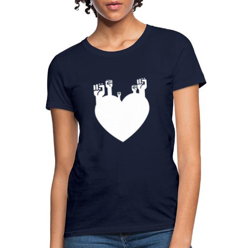 Fist Heart Wht - Women's T-Shirt