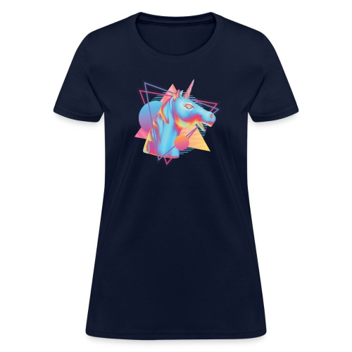 Retro Synthwave Unicorn - Women's T-Shirt